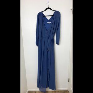 Ceremony by joanna August blue holly wrap dress M